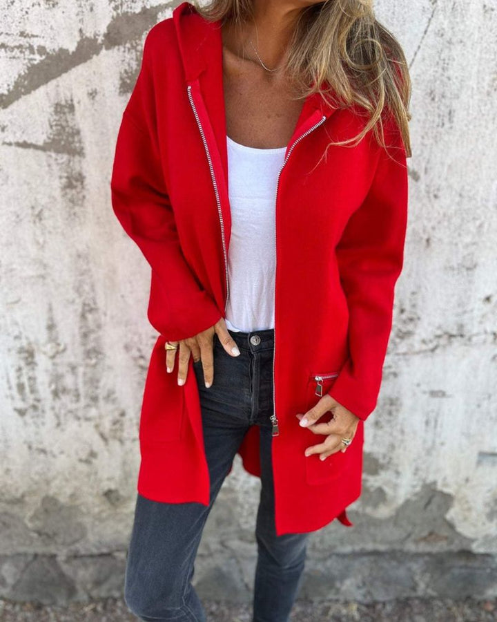 Dam Cardigan | Huva Lång Ärmar