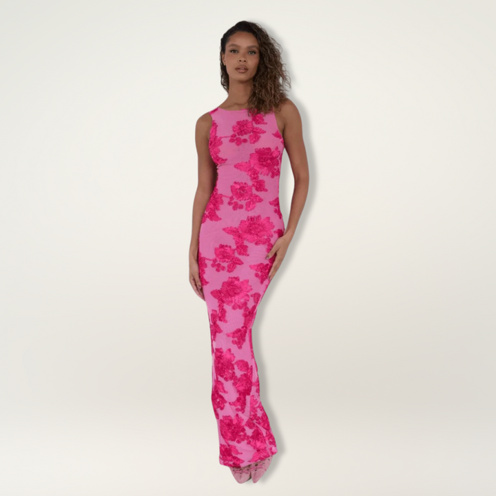 Kvinnors Klänning | Blommig Ärmlös Maxi