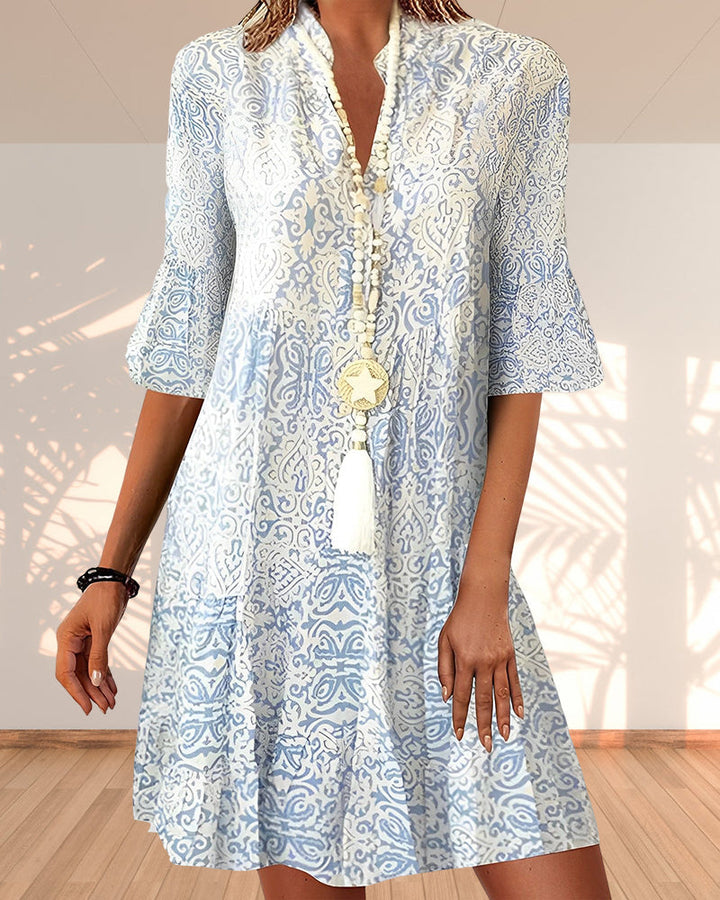 Kvinnors Boho Midi Klänning | Blommig