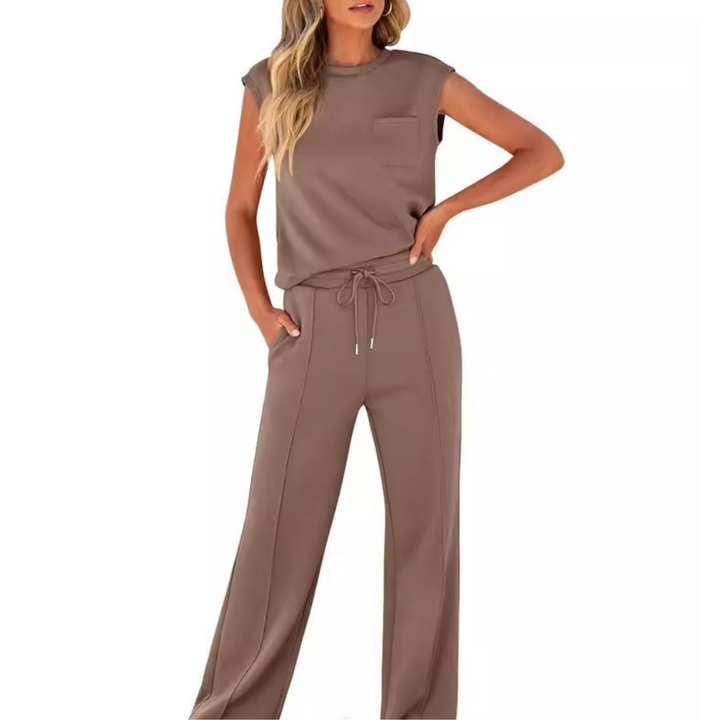Kvinnors Sommar Co-Ord | Ärmlös Topp och Byxor