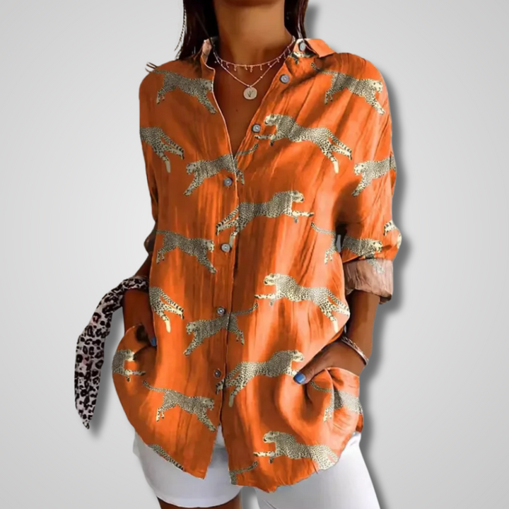 Kvinnors Blus | Vintage Knapp Ned