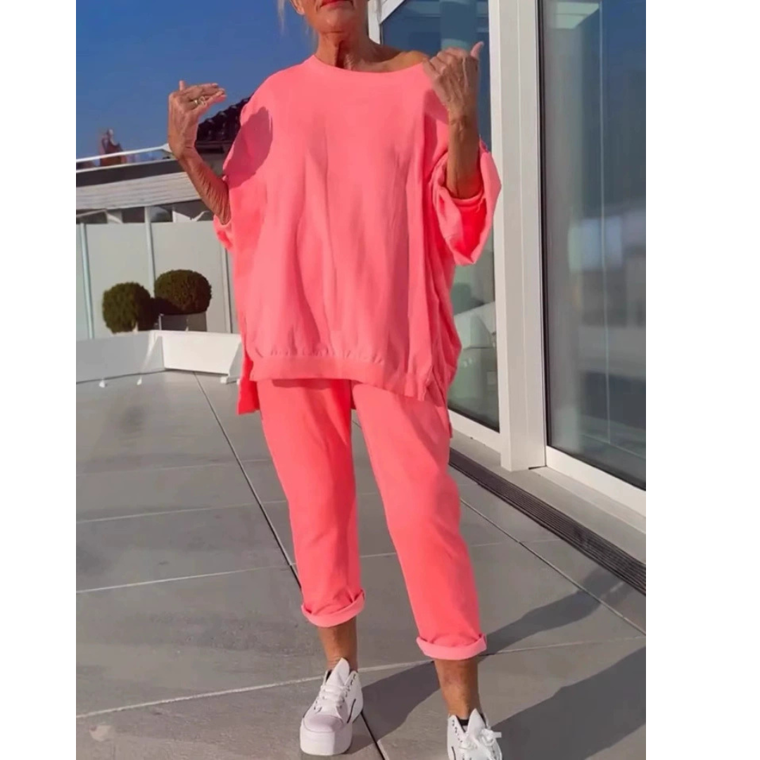 Kvinnors Loungewear | Oversized Topp Taperade Byxor