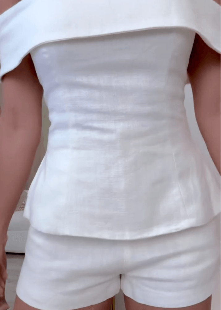 Kvinnors Tvådelade Set | Off-Shoulder Stil Top Korta Byxor