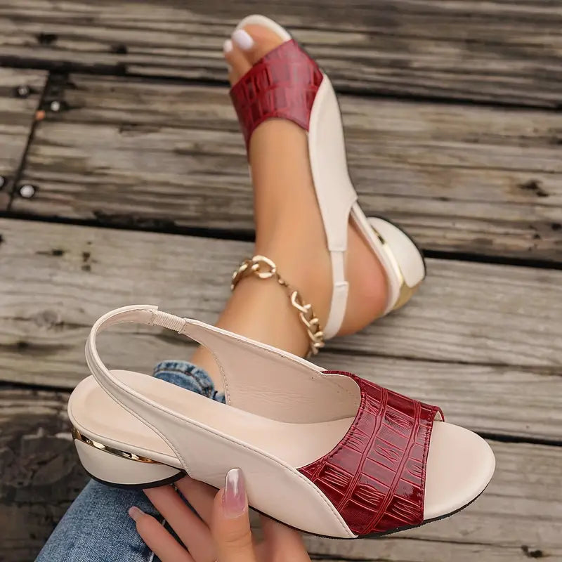 Sandaler för kvinnor | Öppen tå Slingback Blockklack