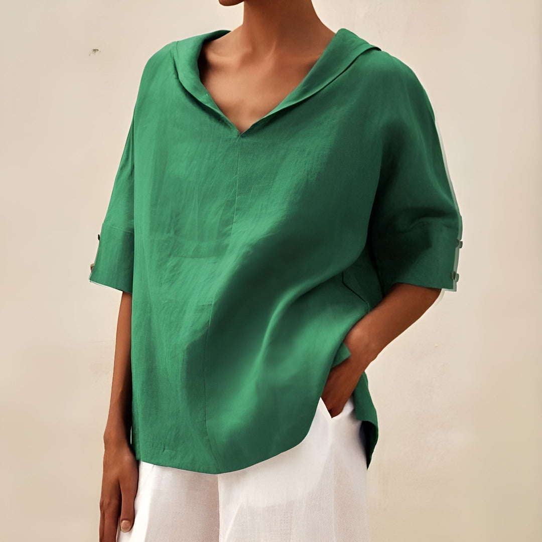 Damblus | Kortsleeve V-ringning