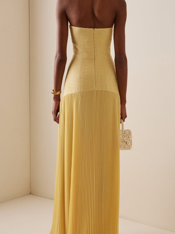 Kvinnors Maxi Sommarklänning | Off-Shoulder Plisserad