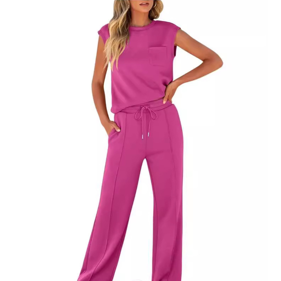 Kvinnors Sommar Co-Ord | Ärmlös Topp och Byxor