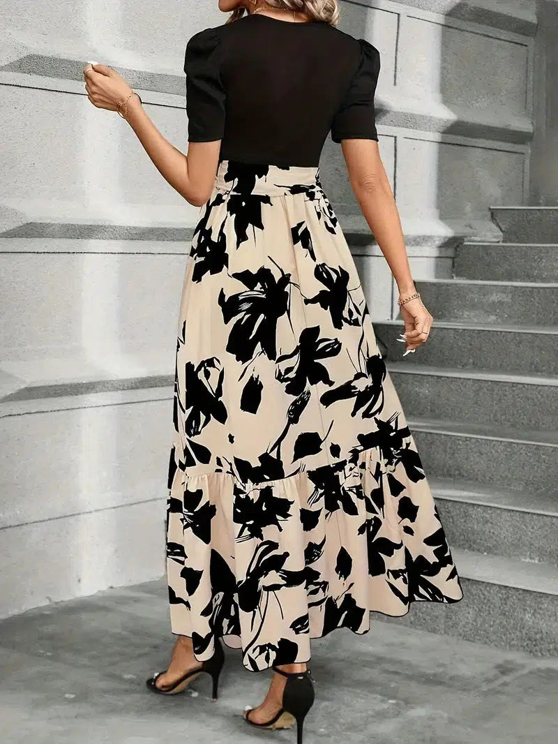 Kvinnors Maxi Sundress | Botaniskt Tryck