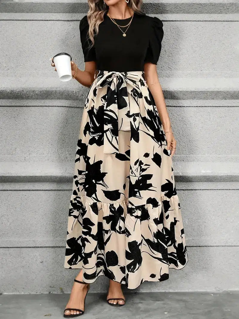Kvinnors Maxi Sundress | Botaniskt Tryck