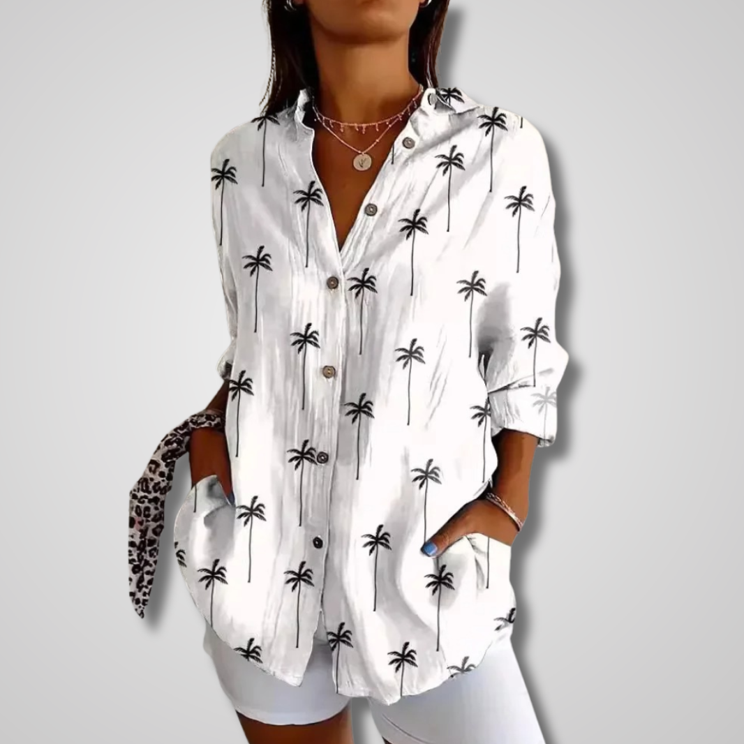 Kvinnors Blus | Vintage Knapp Ned