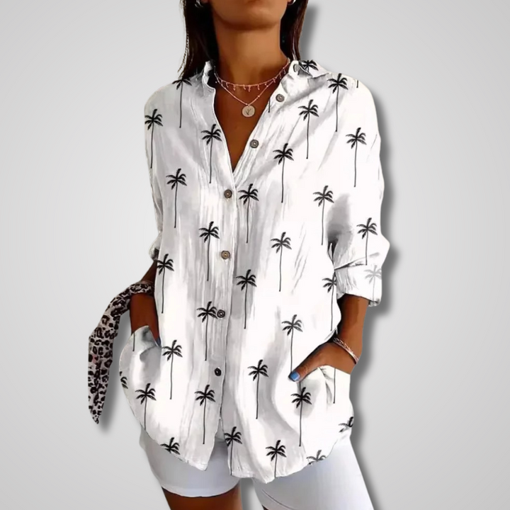 Kvinnors Blus | Vintage Knapp Ned
