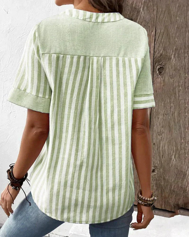 Kvinnors Blus | Randig Patchworkdesign