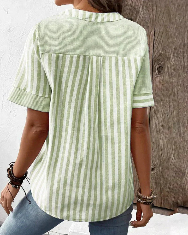 Kvinnors Blus | Randig Patchworkdesign