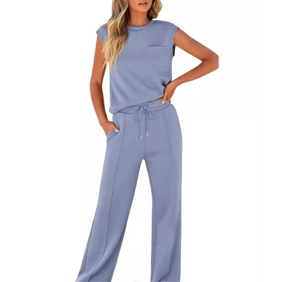 Kvinnors Sommar Co-Ord | Ärmlös Topp och Byxor