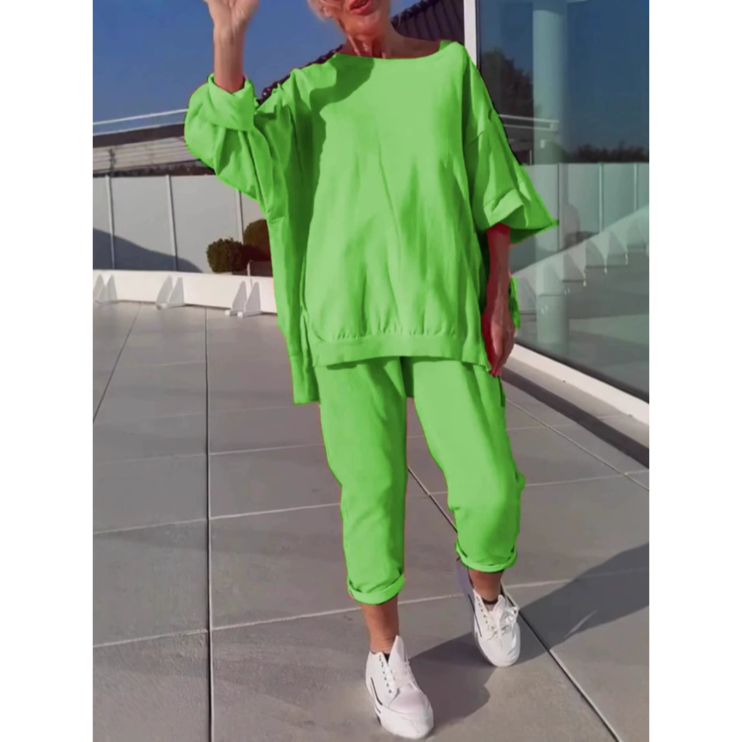 Kvinnors Loungewear | Oversized Topp Taperade Byxor