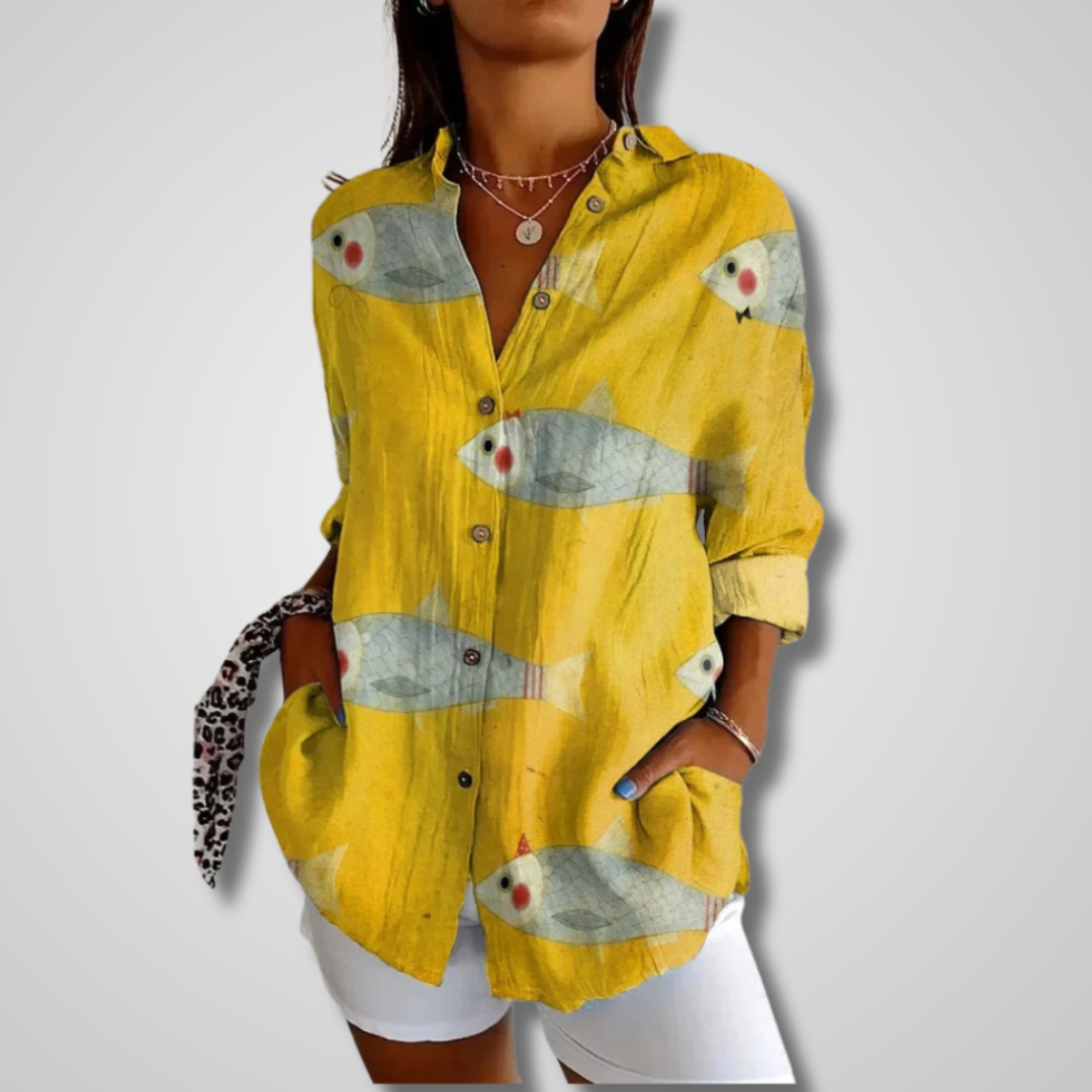 Kvinnors Blus | Vintage Knapp Ned