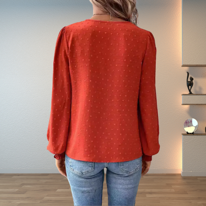 Kvinnors Blus | Långärmad Spetsdetalj