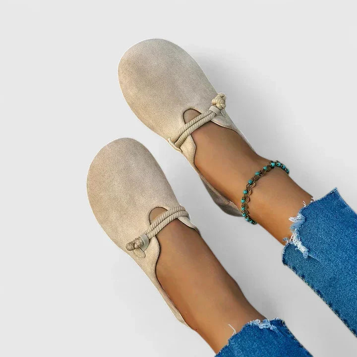 Loafers För Kvinnor | Rund Tå Repdetalj