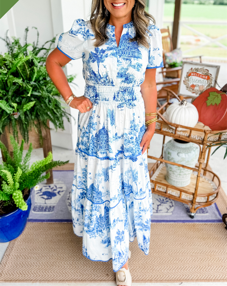Kvinnors Klänning | Klassisk Toile Maxi