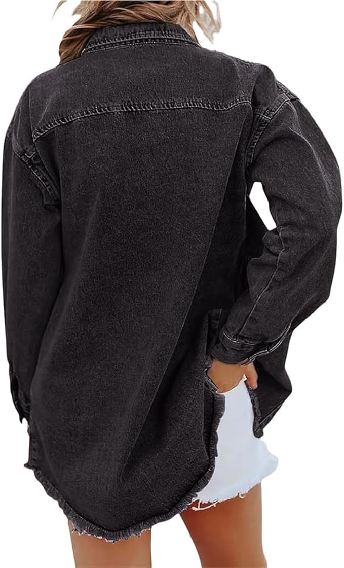 Kvinnors Jacka | Oversized Knäppning Fram