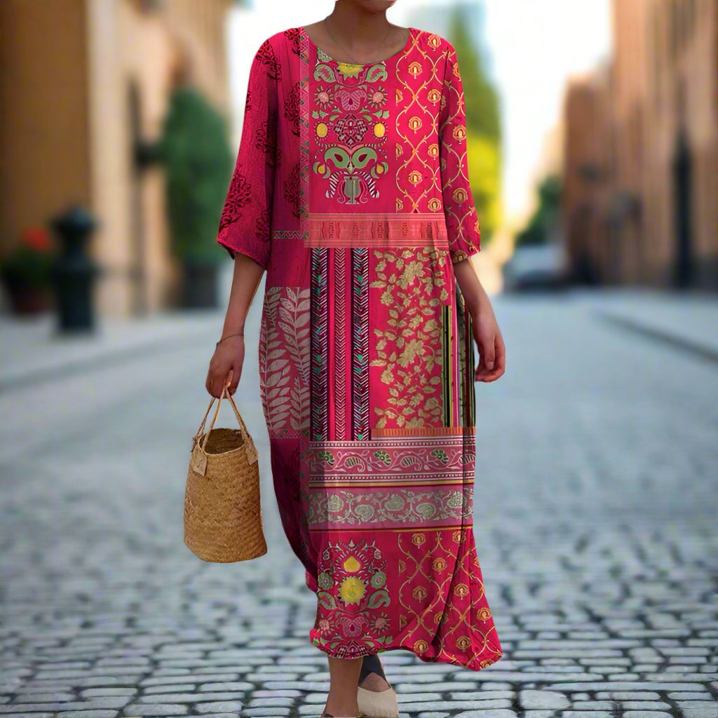 Kvinnors Klänning | Löst Passform Boho Maxi