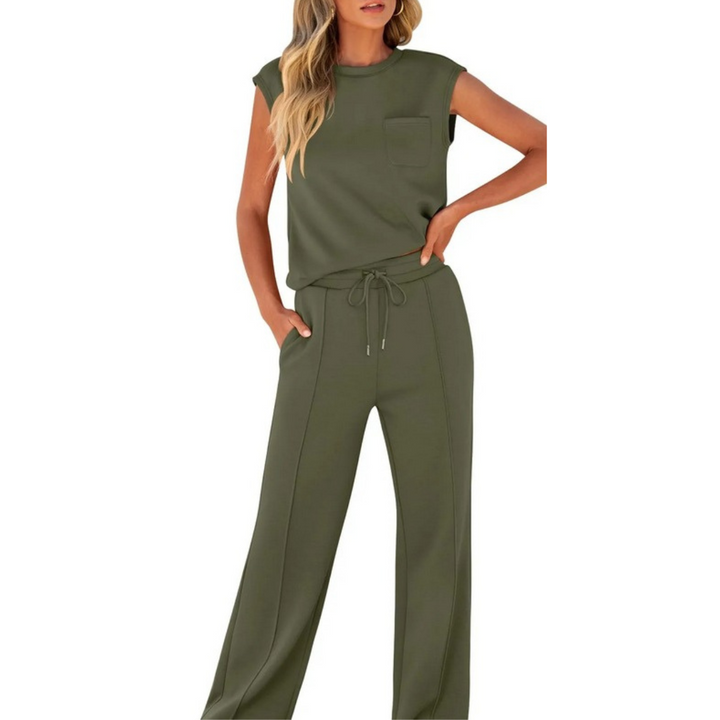 Kvinnors Sommar Co-Ord | Ärmlös Topp och Byxor