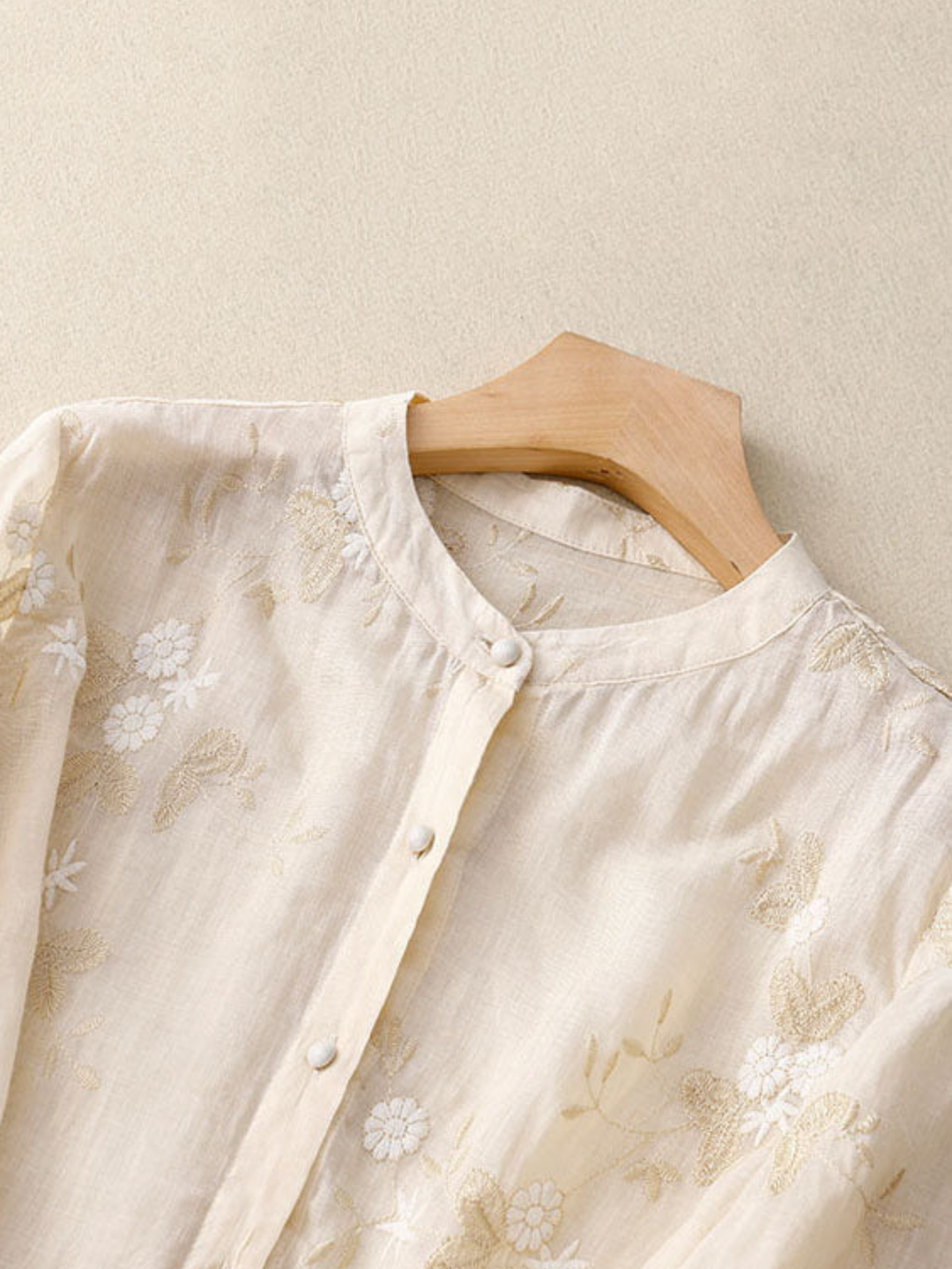 Kvinnors Blus | Broderade Accenter