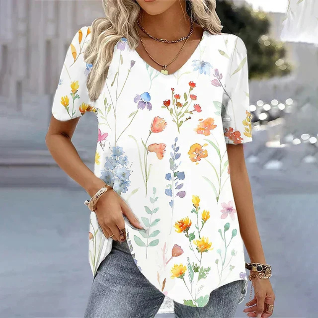 Dam T-Shirt | V-Halstryckt Design