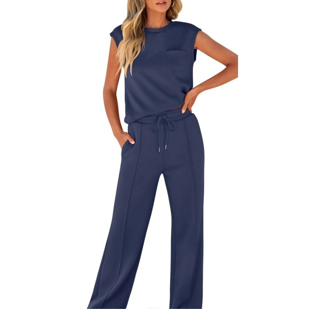 Kvinnors Sommar Co-Ord | Ärmlös Topp och Byxor