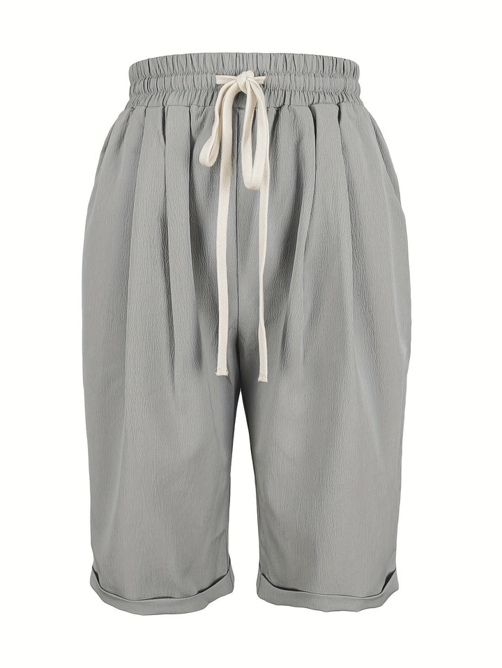 Kvinnors Shorts | Pull-On Rakt Ben Cropped