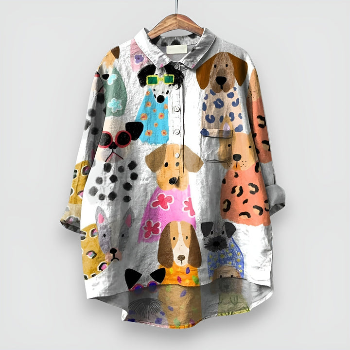 Damblus | Hundtryck med Knappar