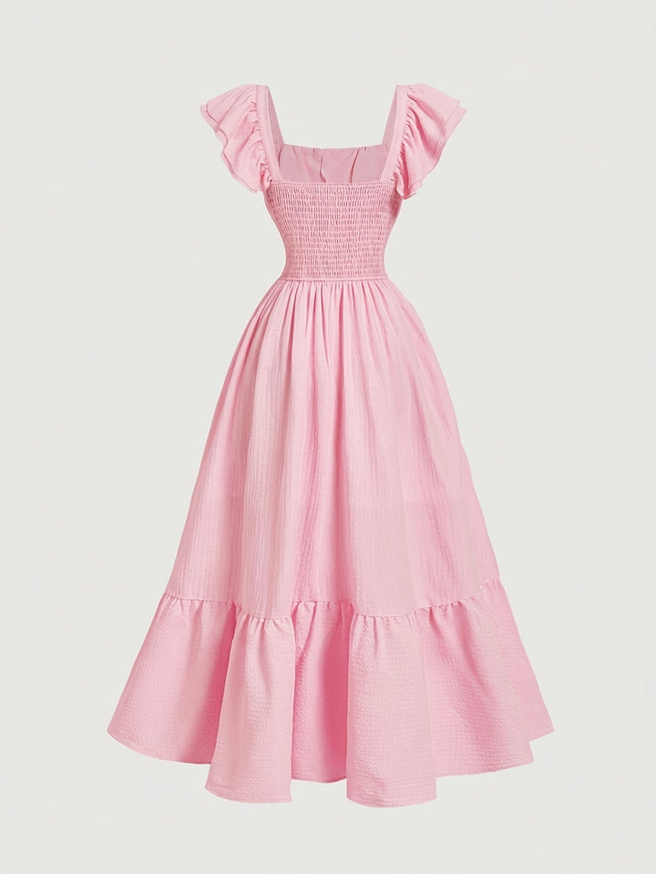 Kvinnors Cocktail Maxi Klänning | Off-Shoulder Volang
