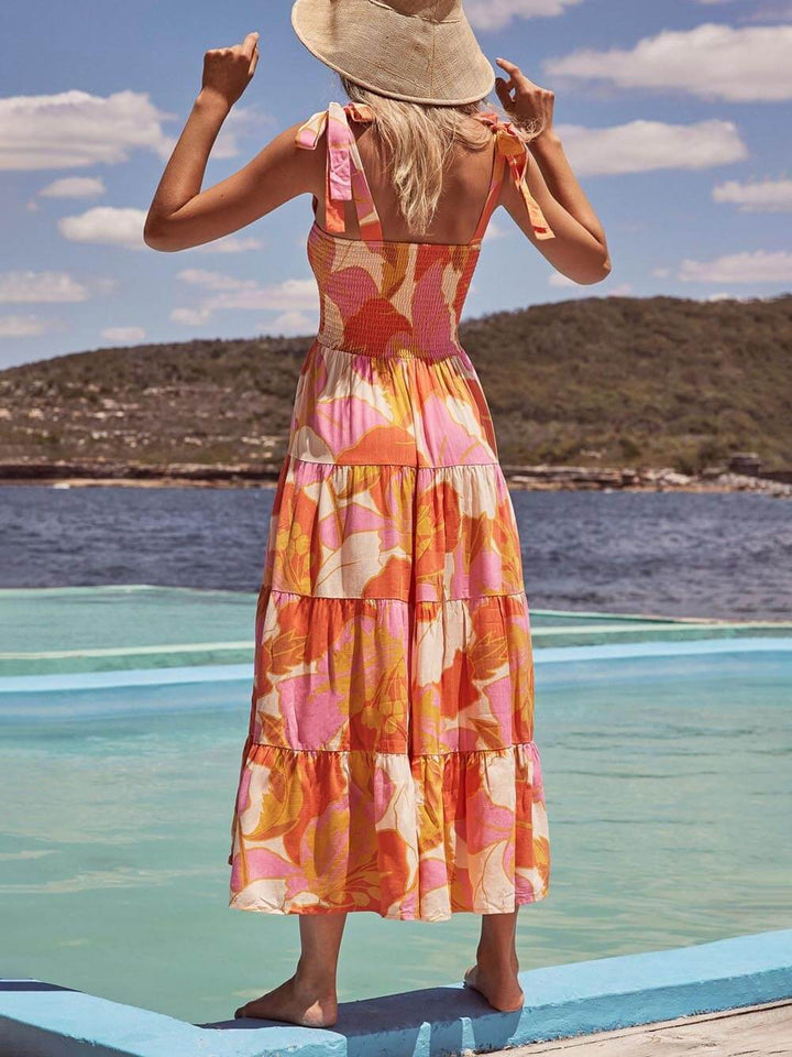 Kvinnors Midi Sundress | Halterneck utan ärmar