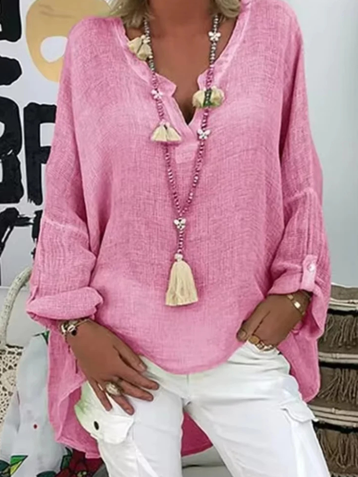 Kvinnors Blus | Oversized med V-Hals