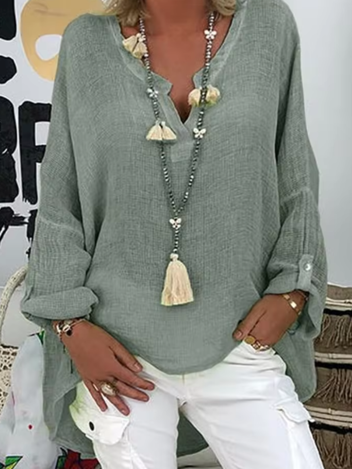 Kvinnors Blus | Oversized med V-Hals