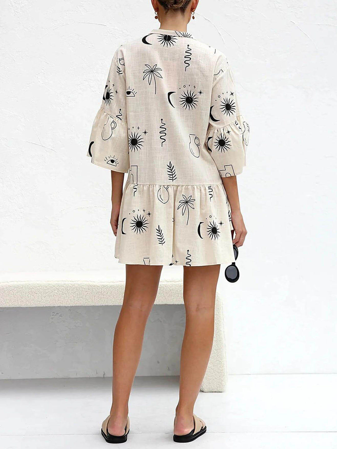 Kvinnors Mini Sundress | Botanisk Tryck