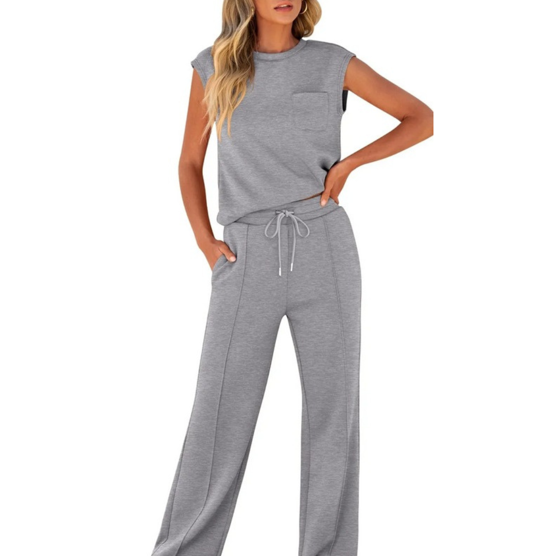 Kvinnors Sommar Co-Ord | Ärmlös Topp och Byxor