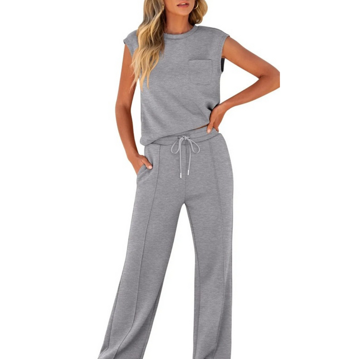 Kvinnors Sommar Co-Ord | Ärmlös Topp och Byxor