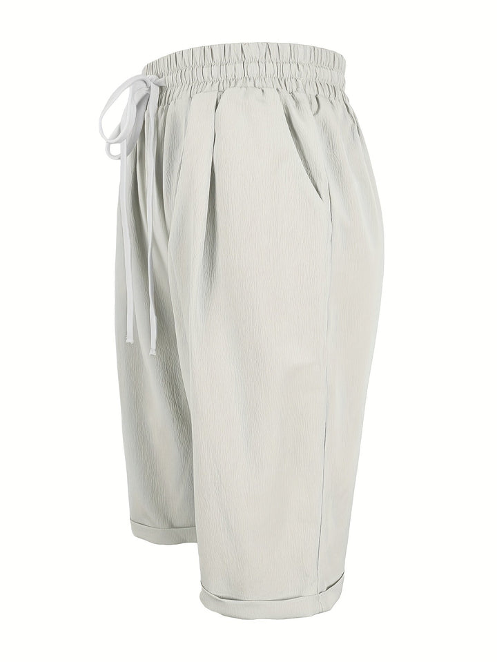 Kvinnors Shorts | Pull-On Rakt Ben Cropped