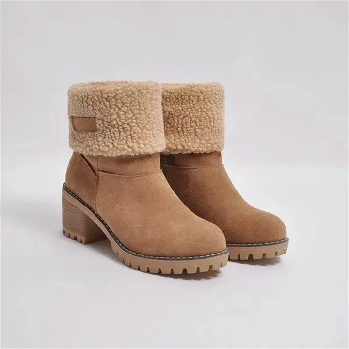 Kängor för kvinnor | Faux Shearling Cuff Ankelstil