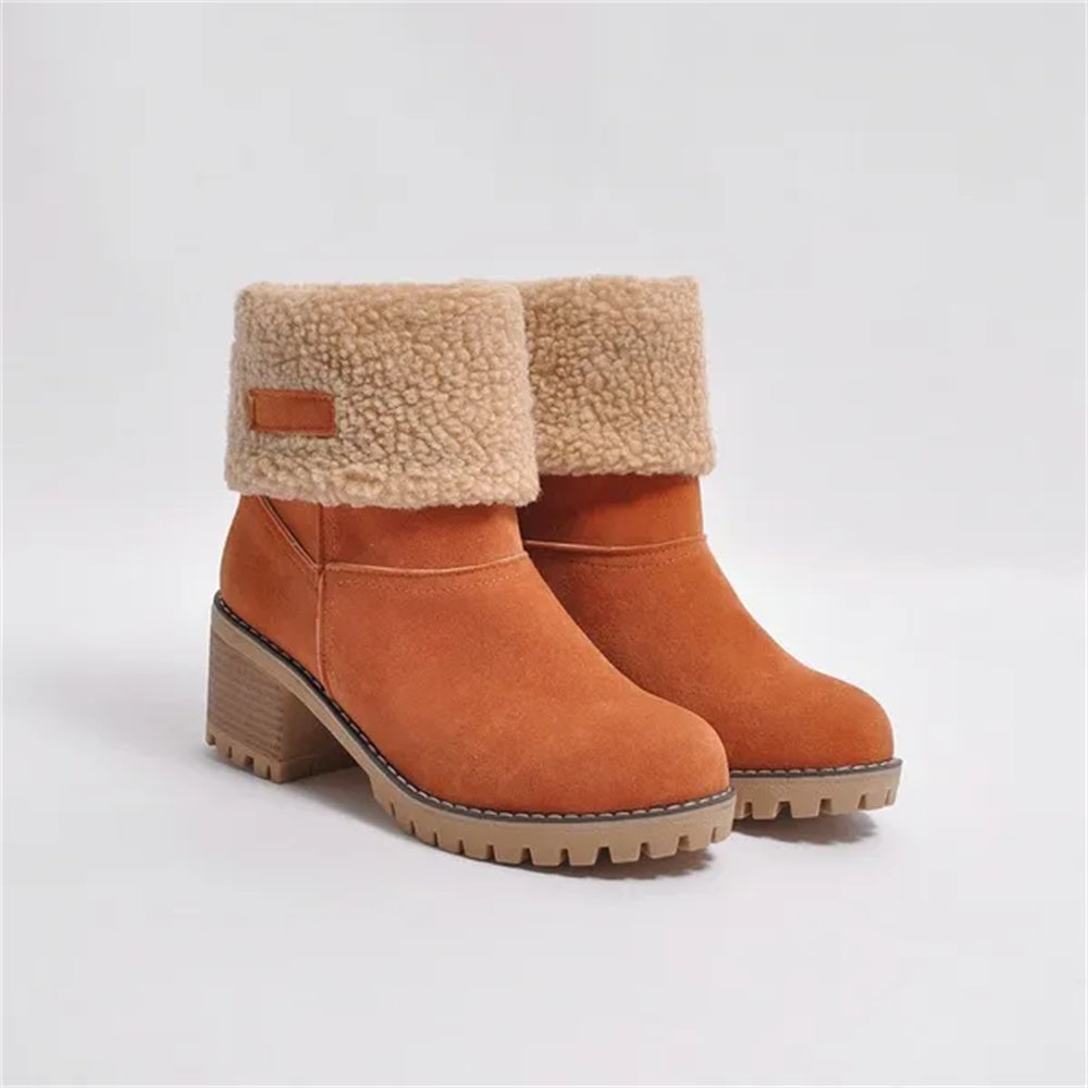 Kängor för kvinnor | Faux Shearling Cuff Ankelstil