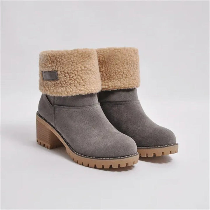 Kängor för kvinnor | Faux Shearling Cuff Ankelstil