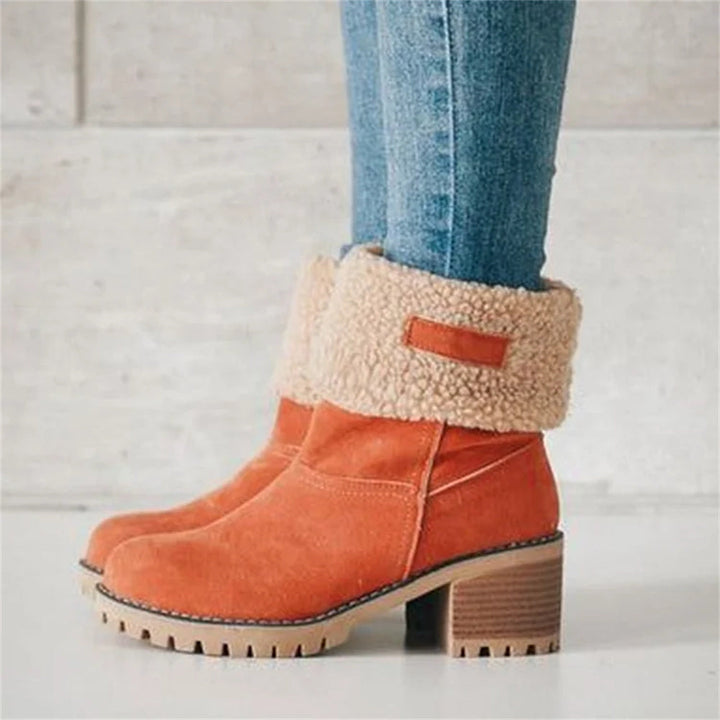 Kängor för kvinnor | Faux Shearling Cuff Ankelstil