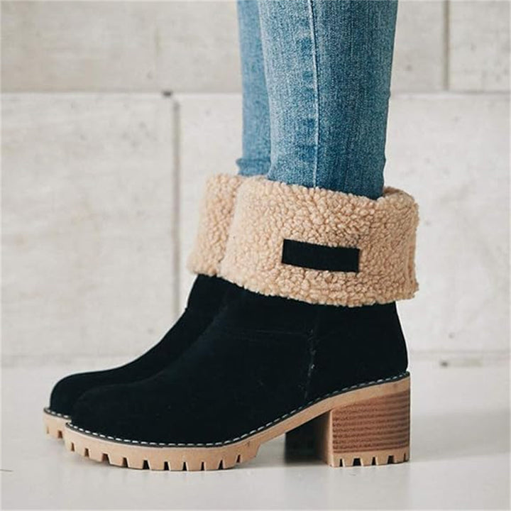 Kängor för kvinnor | Faux Shearling Cuff Ankelstil