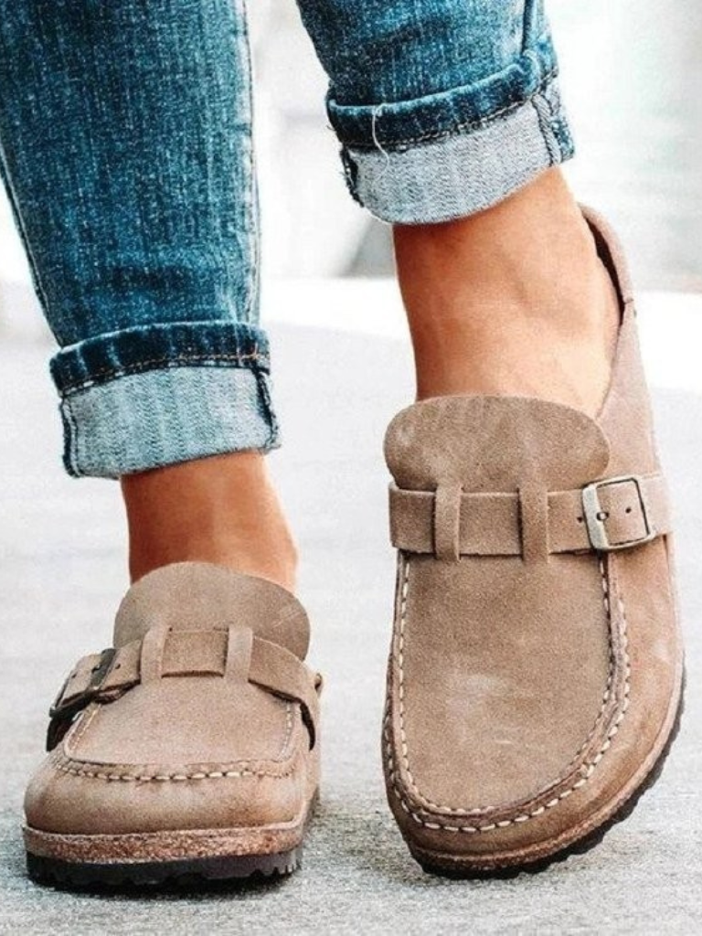 Loafers för kvinnor | Spänne Rem Stängd Tå