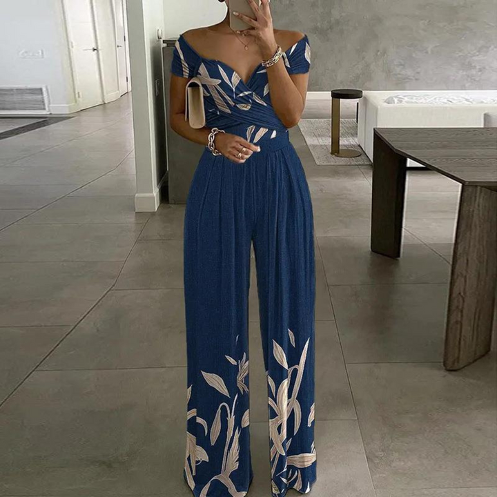 Kvinnors Vida Byxdress | Off-Shoulder Wrap Blommig