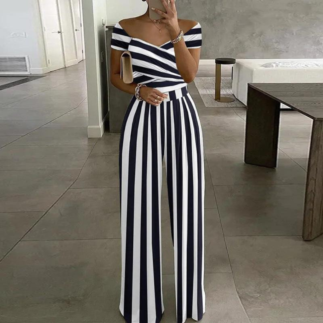 Kvinnors Vida Byxdress | Off-Shoulder Wrap Blommig