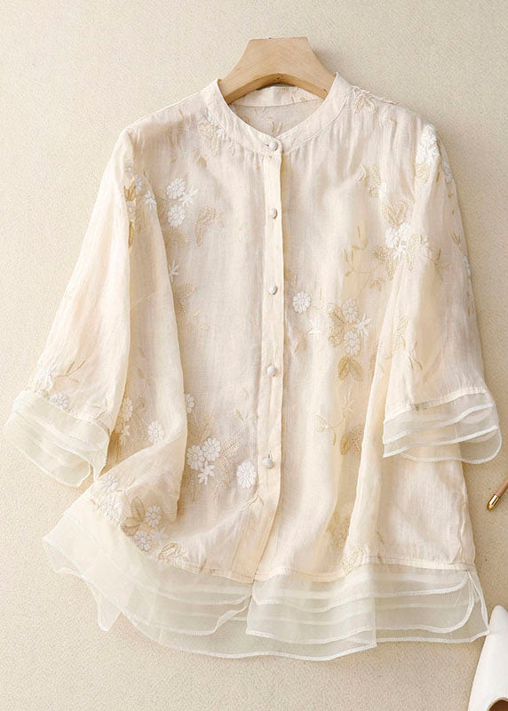 Kvinnors Blus | Broderade Accenter