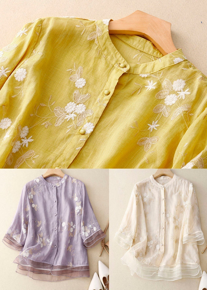Kvinnors Blus | Broderade Accenter