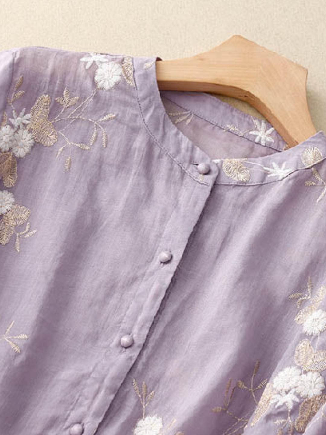 Kvinnors Blus | Broderade Accenter